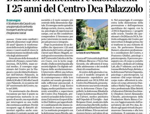 25° anniversario del Centro DCA Palazzolo su “L’Eco dì Bergamo” del 22/09/2026